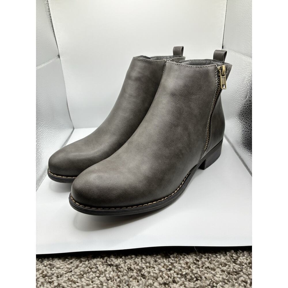 💰Riverberry Women's Size 8 Avery Zip Up Gray Ankle Boots Bootie Classic Boho